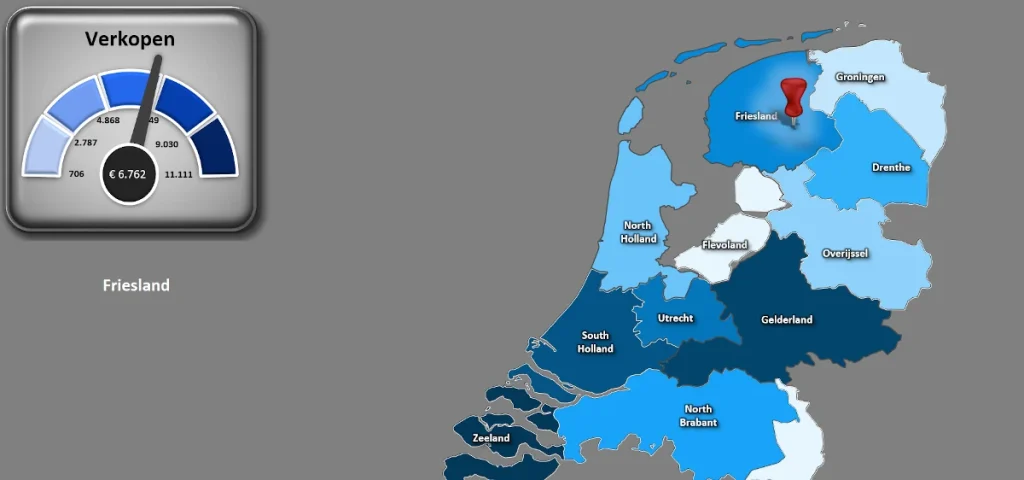 Management Dashboard in Excel met kaarten