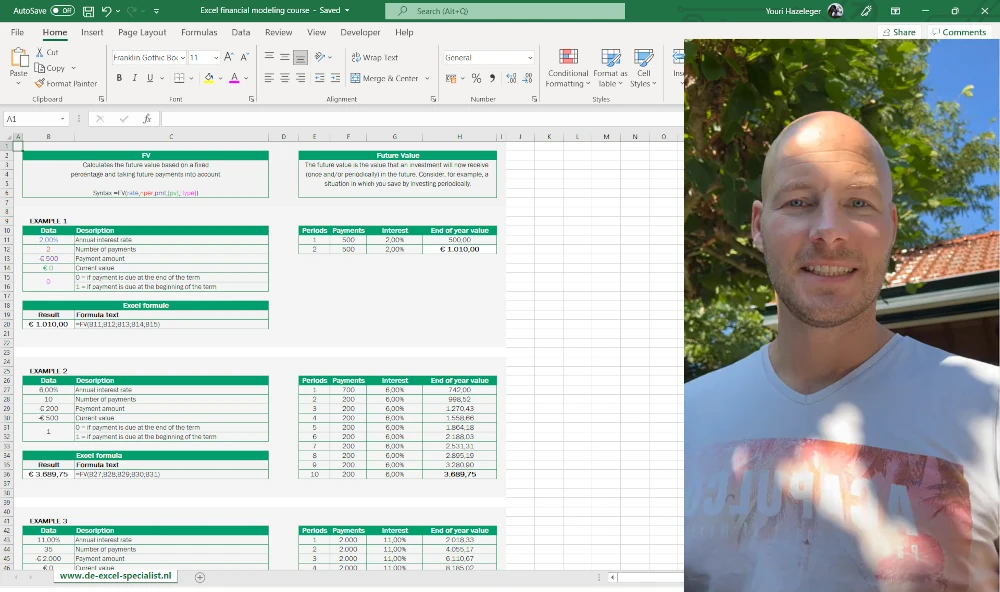 Excel financial modeling course